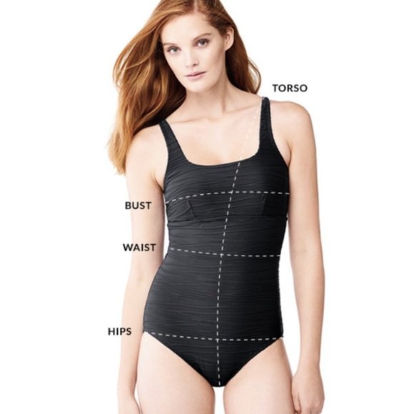 NWT Lands End Womens Navy TummyControl Square Neck One Piece Swim Dress SIZE 4 - Picture 6 of 7